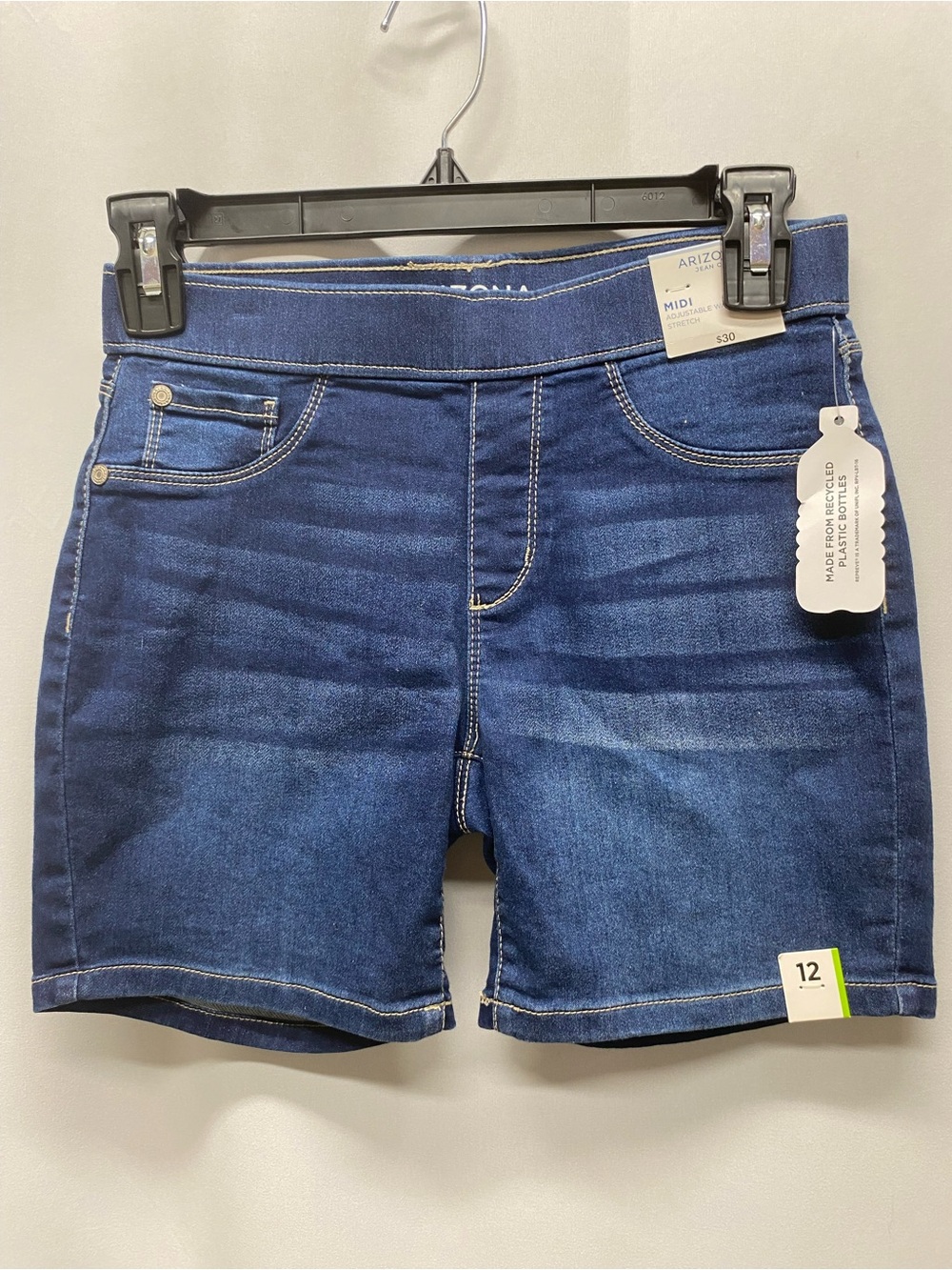 Arizona Jean Co girls size 12 pull on midi shorts modest 5" inseam jean nwt